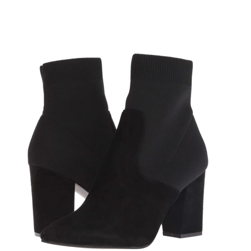 Black Chunky Heel Ankle Booties